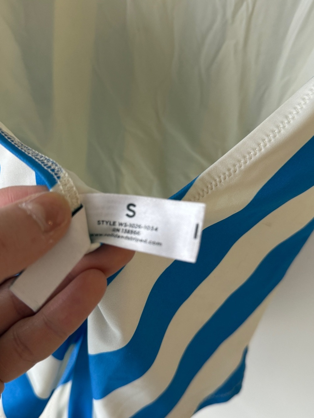 SOLID & STRIPED Blue and White Striped Swimsuit - Picture 5 of 6